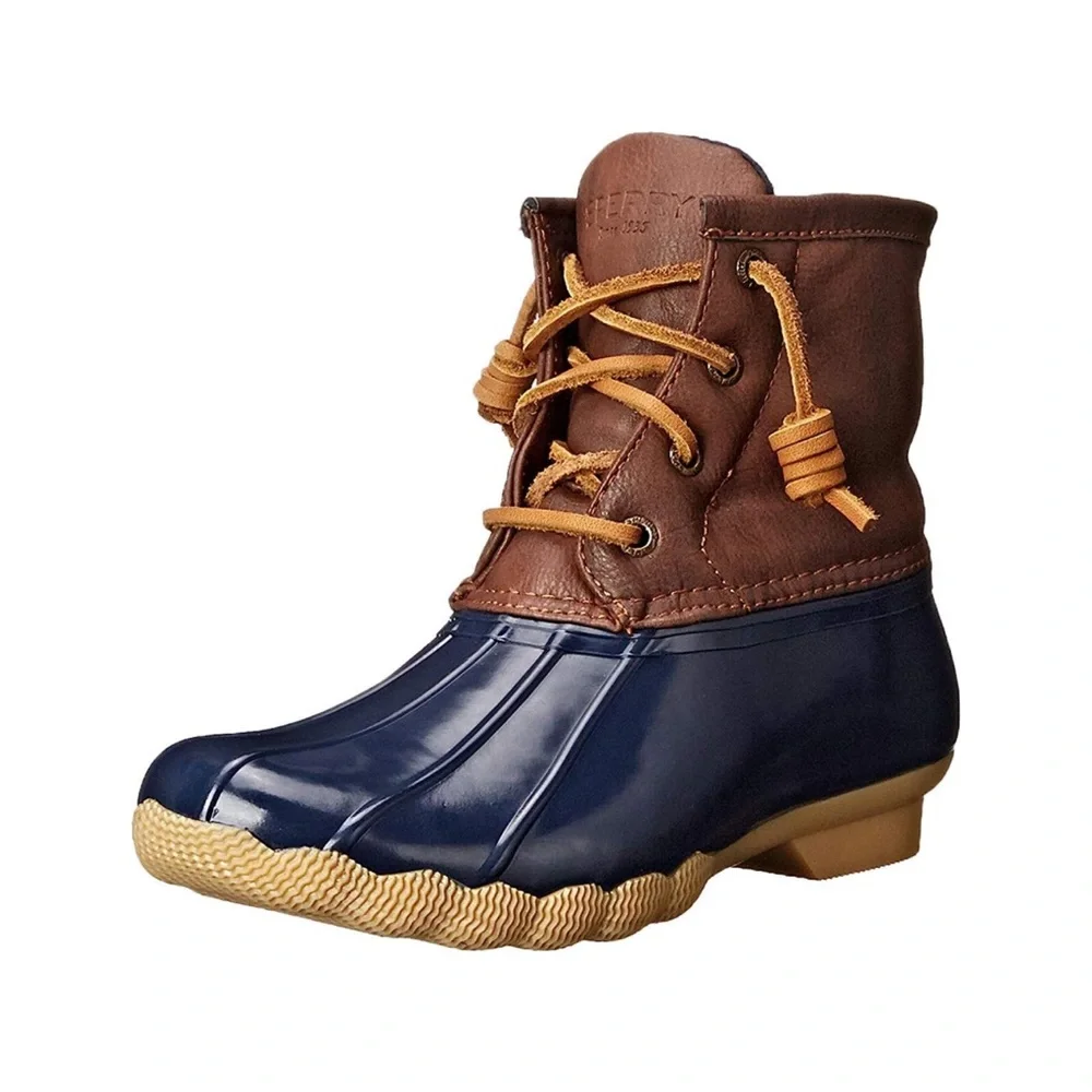 New In Box Sperry Saltwater Rain Boot, Navy, Size 6 Big Kid - Picture 1 of 9